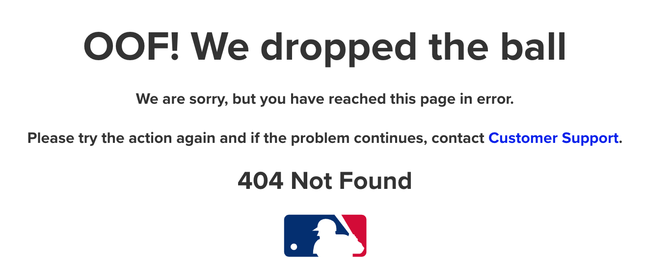 MLB.com 404 when the lockout ended